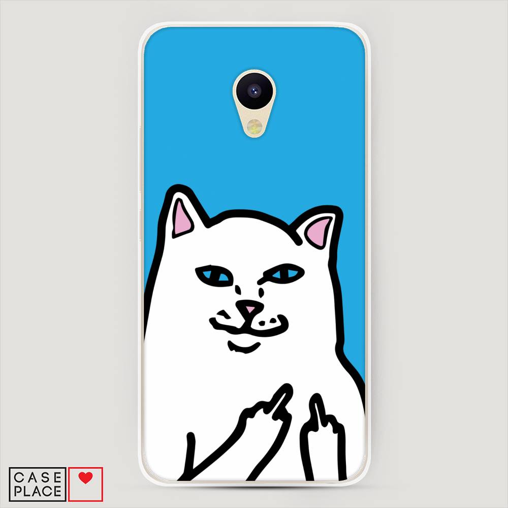 

Чехол Awog на Meizu M5c "Кот жесть", Белый;голубой;черный, 72350-9