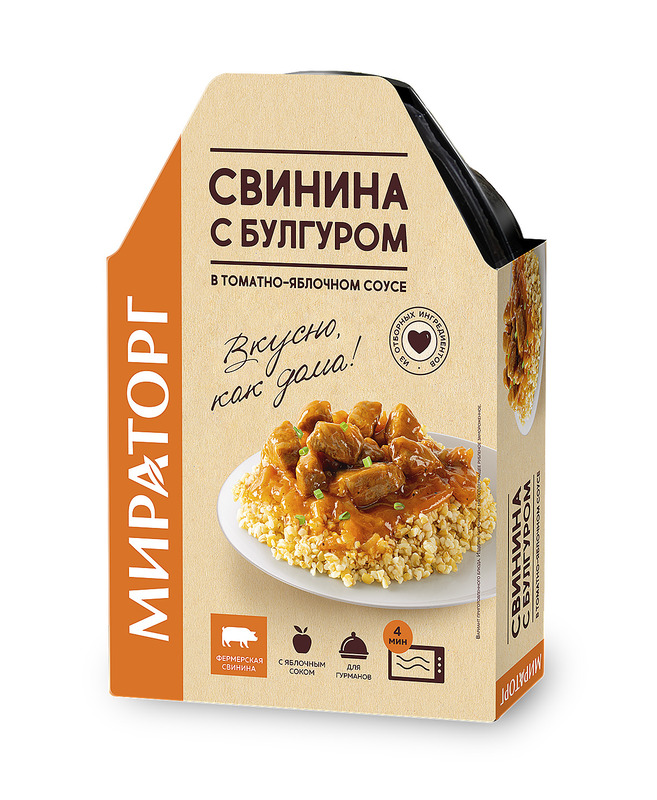 

Свинина Мираторг с булгуром в томатно-яблочном соусе, 260 г