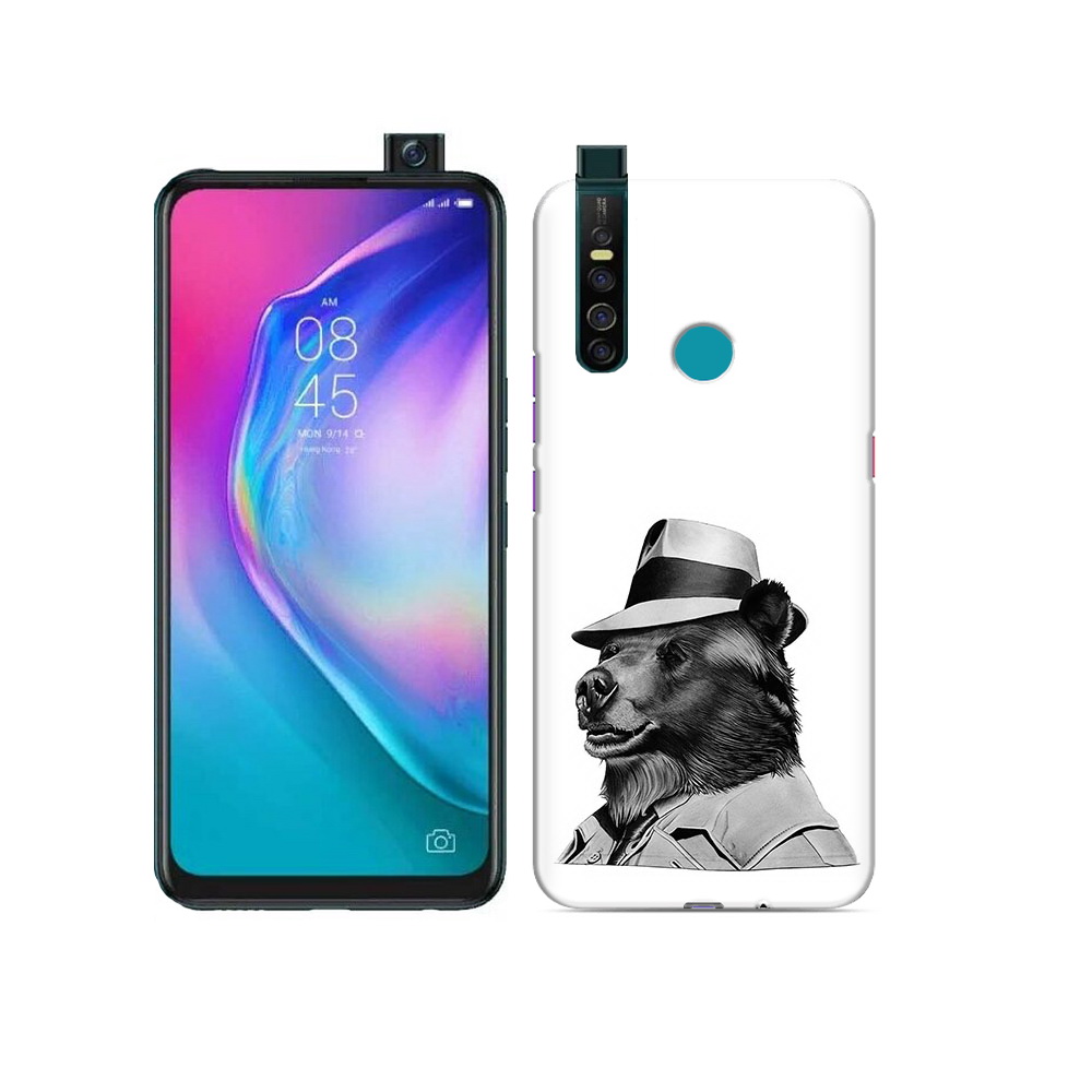 

Чехол MyPads Tocco для Tecno Camon 15 Pro медведь в шляпе, Прозрачный, Tocco