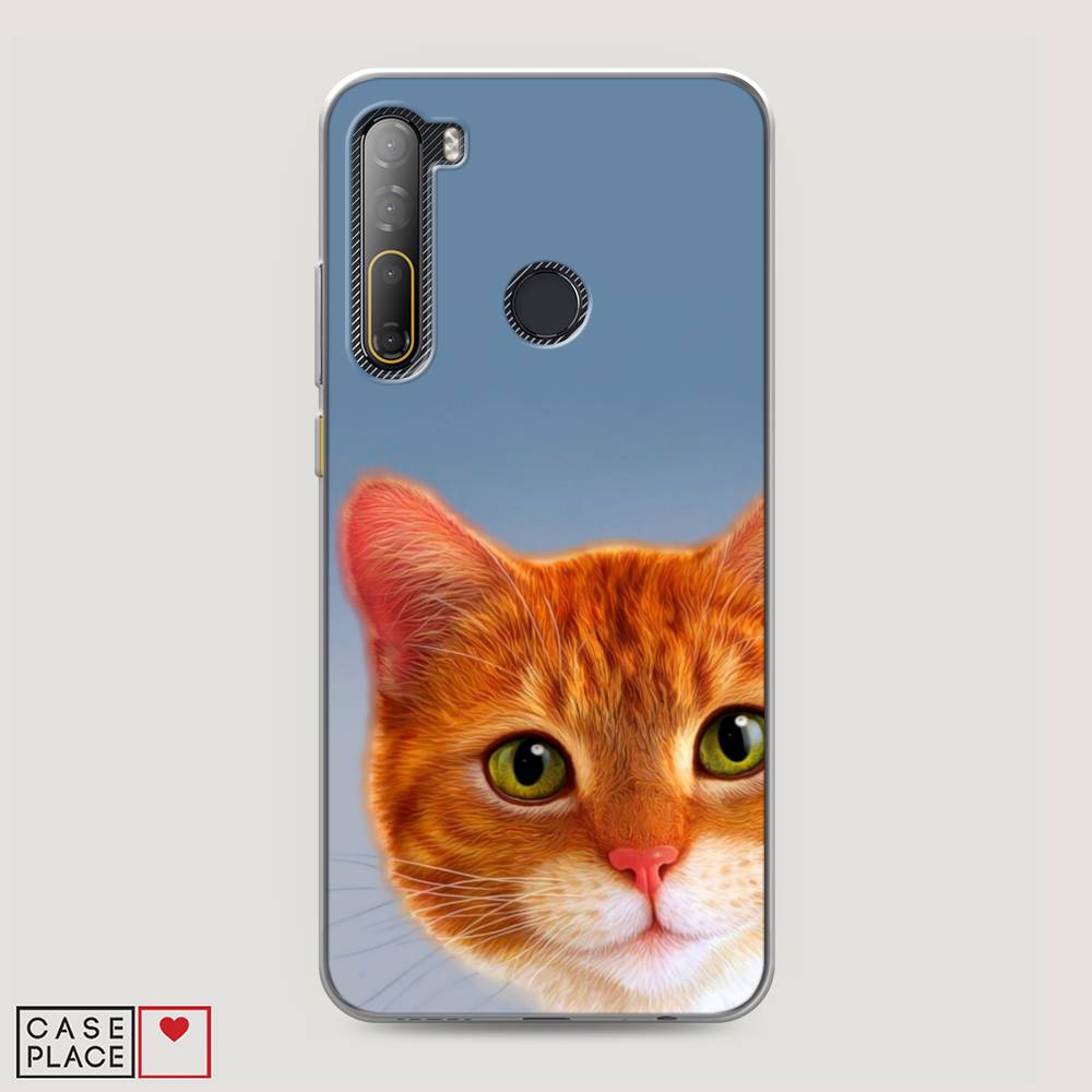 

Чехол на HTC Desire 20 Pro "Любопытный котик", Коричневый, 102750-1