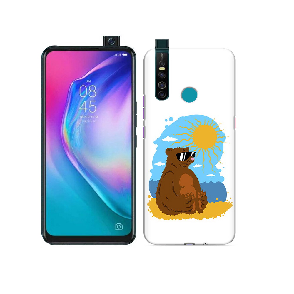 

Чехол MyPads Tocco для Tecno Camon 15 Pro медведь на чиле, Прозрачный, Tocco