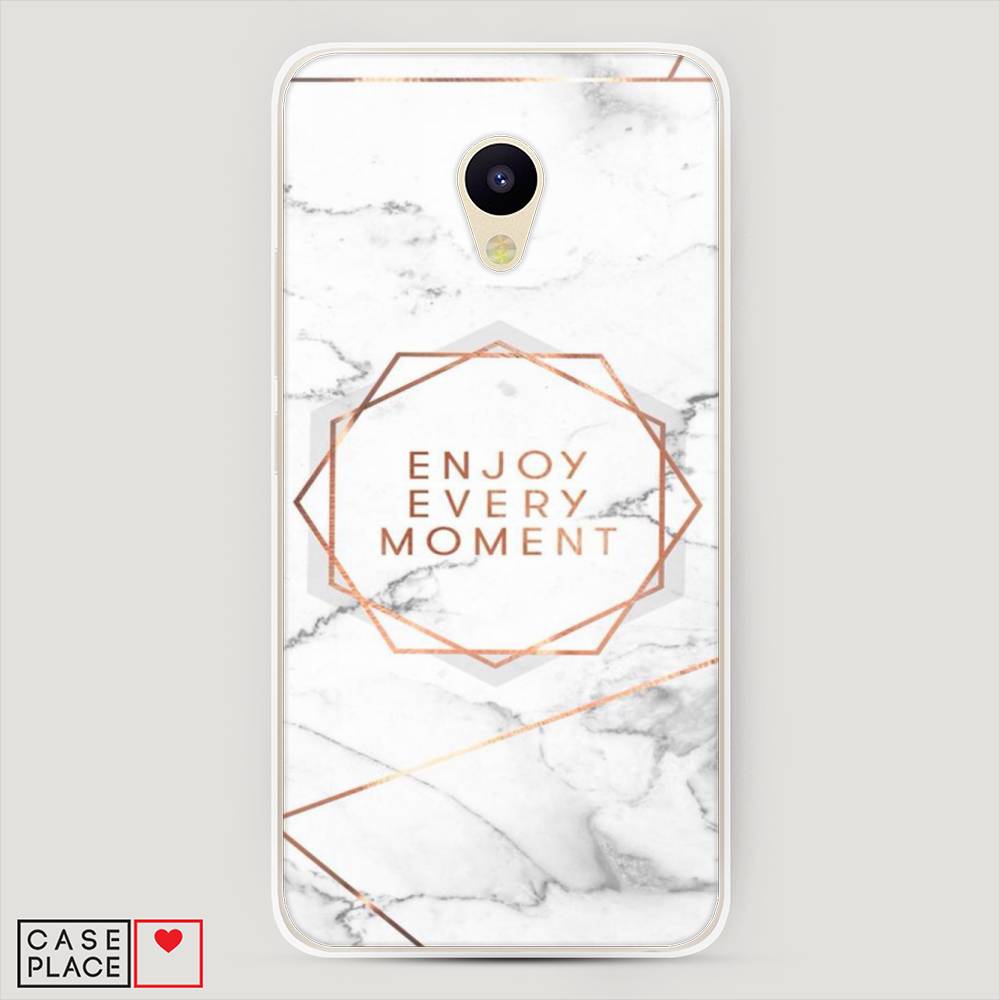 

Чехол Awog на Meizu M5c "Enjoy every moment мрамор", Белый;розовый;серый, 72350-7
