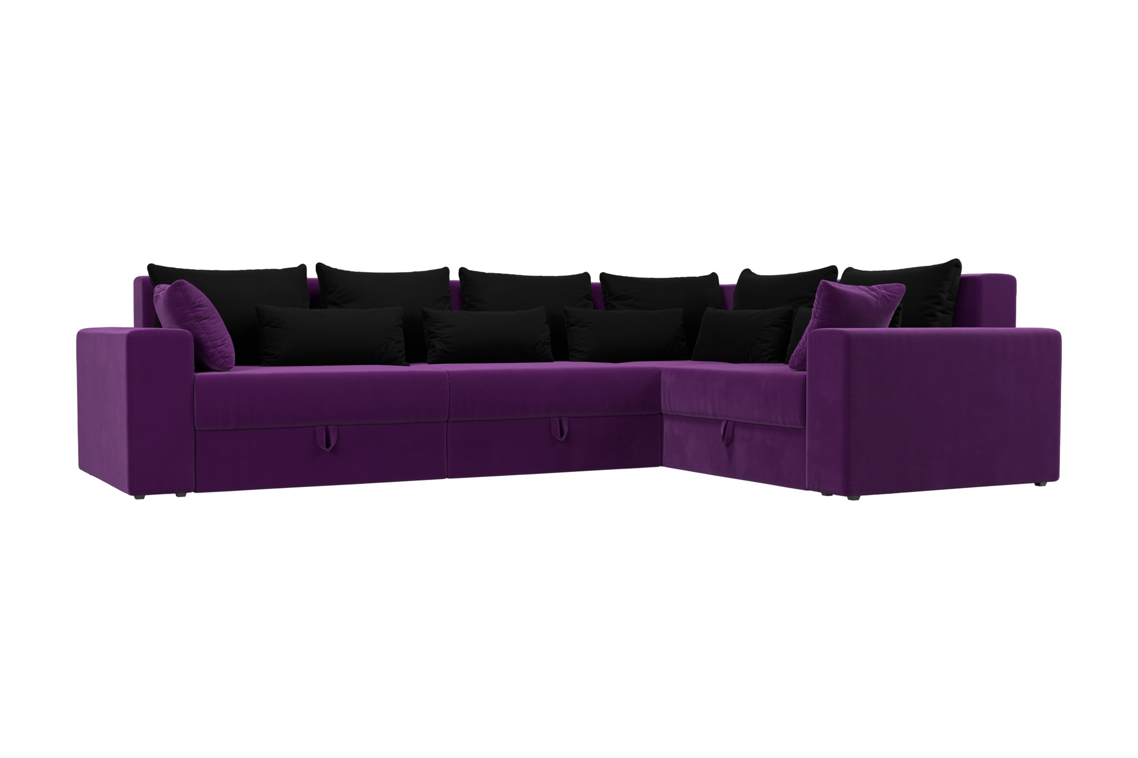 

Диван угловой НОНТОН Майами Long, 335x230x90 см, микровельвет фиолетовый / черный