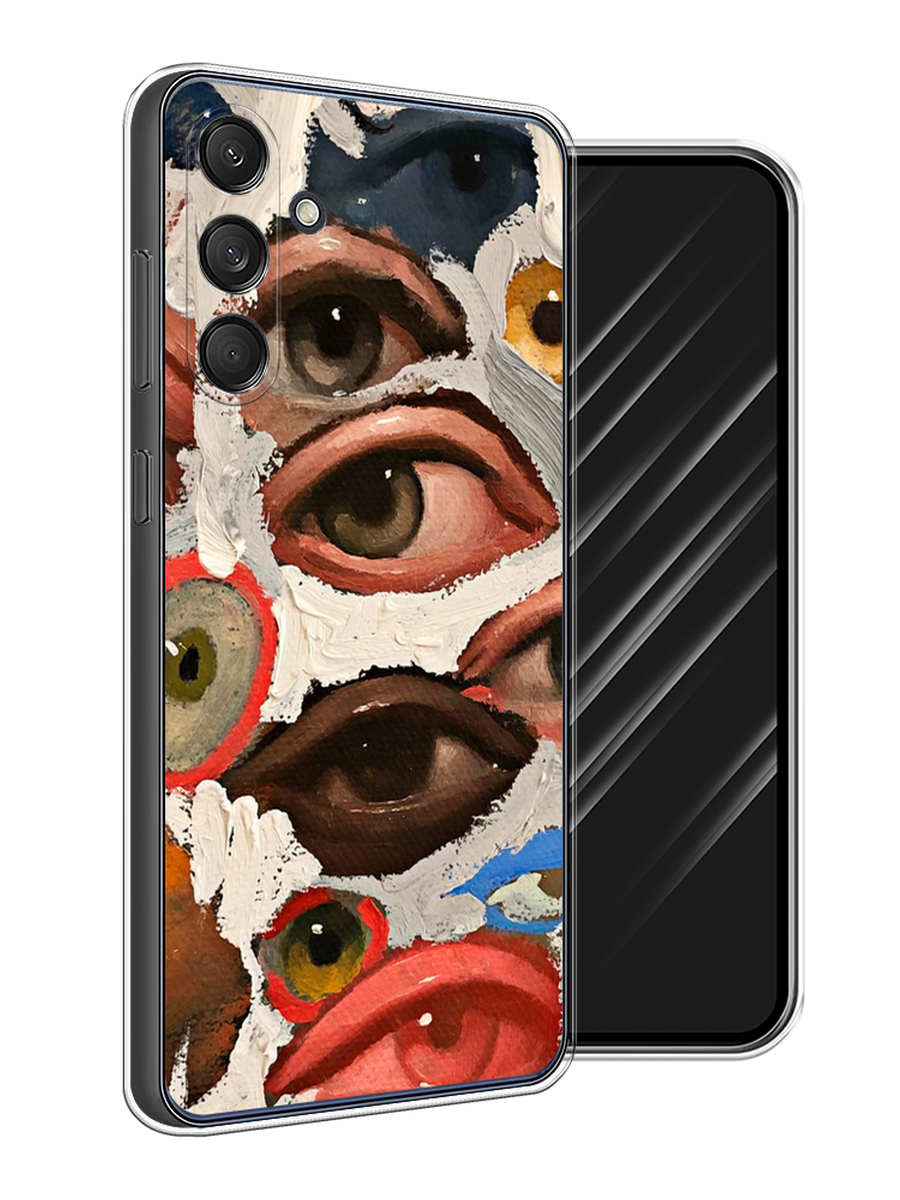 

Чехол Awog на Samsung Galaxy M55 "Глаза масляная живопись", Серый;бежевый;красный, 2109650-1