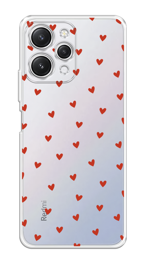 

Чехол Homey на Xiaomi Redmi 12 "Red hearts", Красный;прозрачный, 319250-1