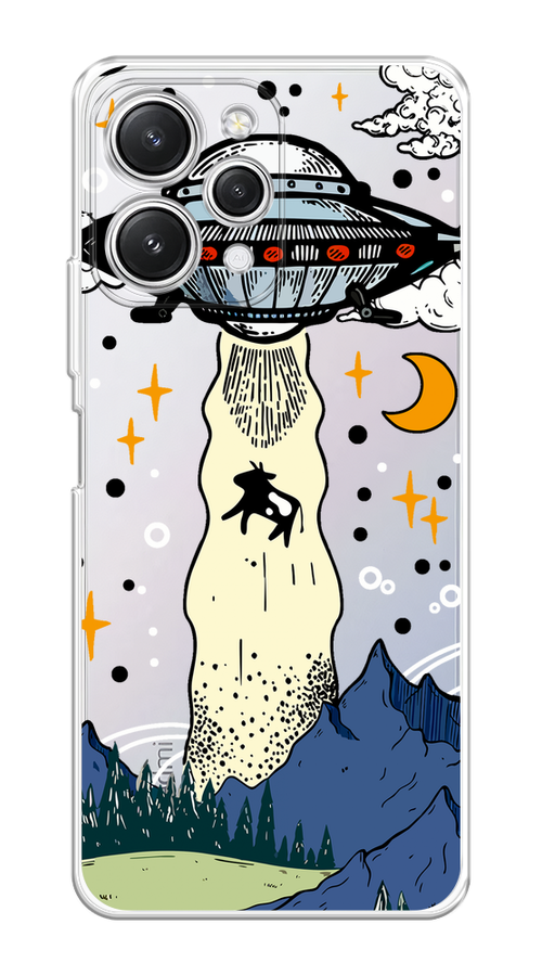 

Чехол Homey на Xiaomi Redmi 12 "НЛО забирает корову", Бежевый;синий;желтый, 319250-1