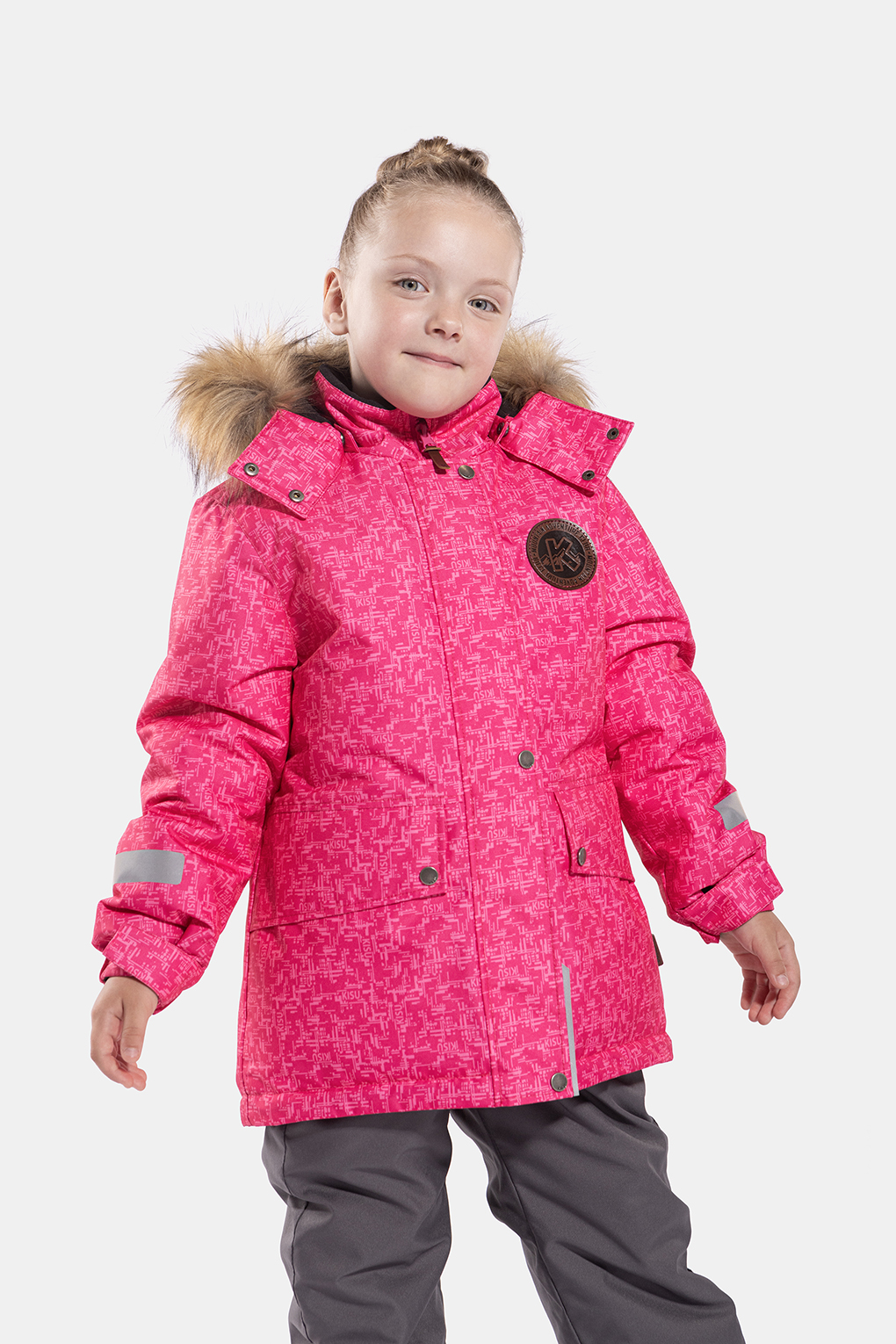 

Куртка детская Kisu W24-20303, розовый, 104, W24-20303