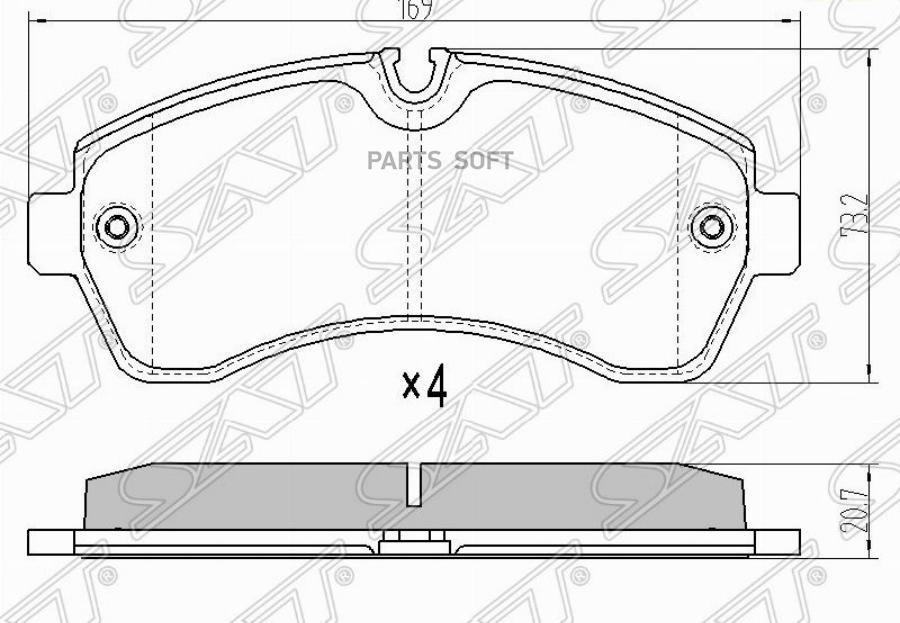 

Колодки тормозные перед MERCEDES SPRINTER 06- 5-T 1шт SAT STA0044208220