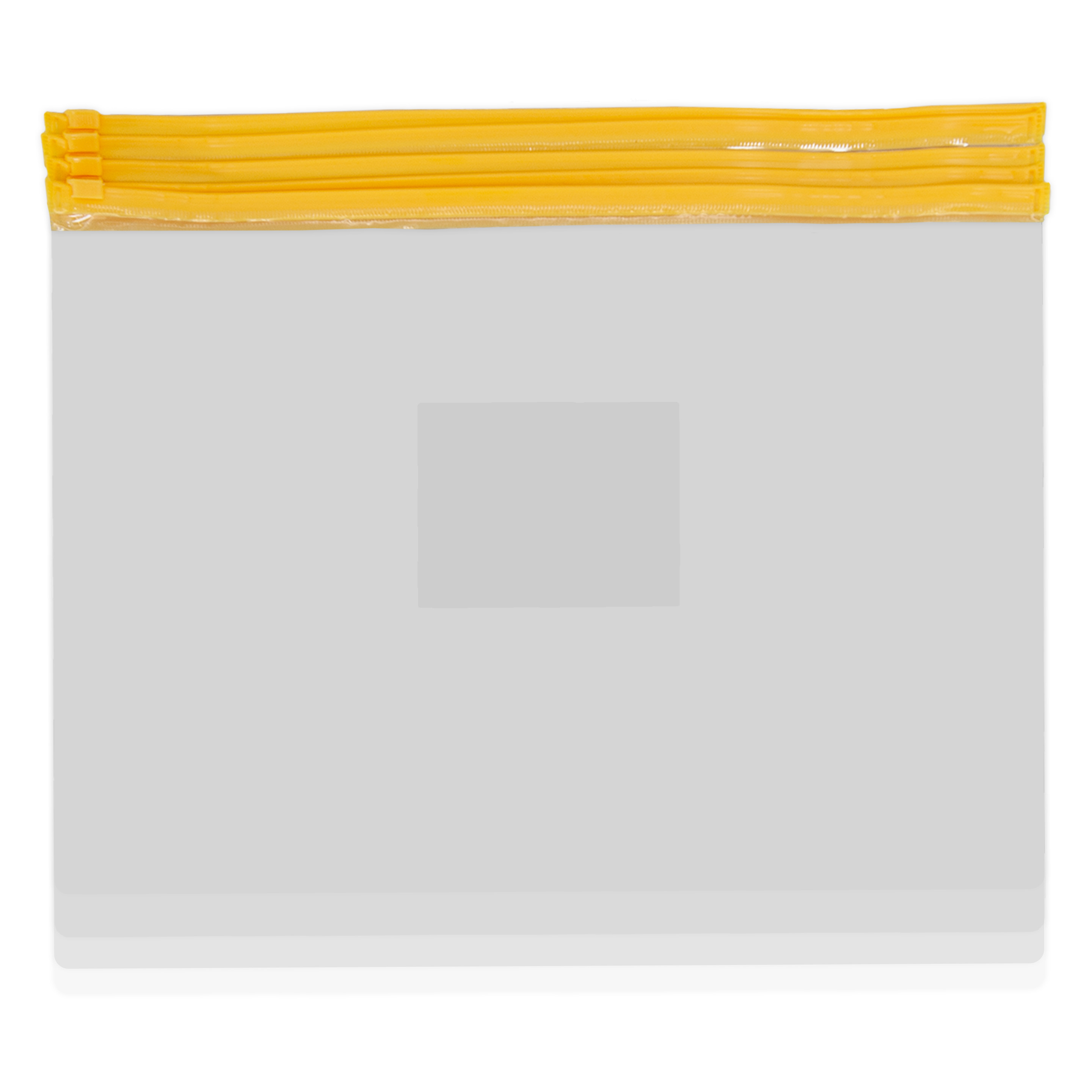 Папка-конверт на zip-молнии А4, 12 шт., Dolce Costo (D00063), 120мкм, прозр./желтая