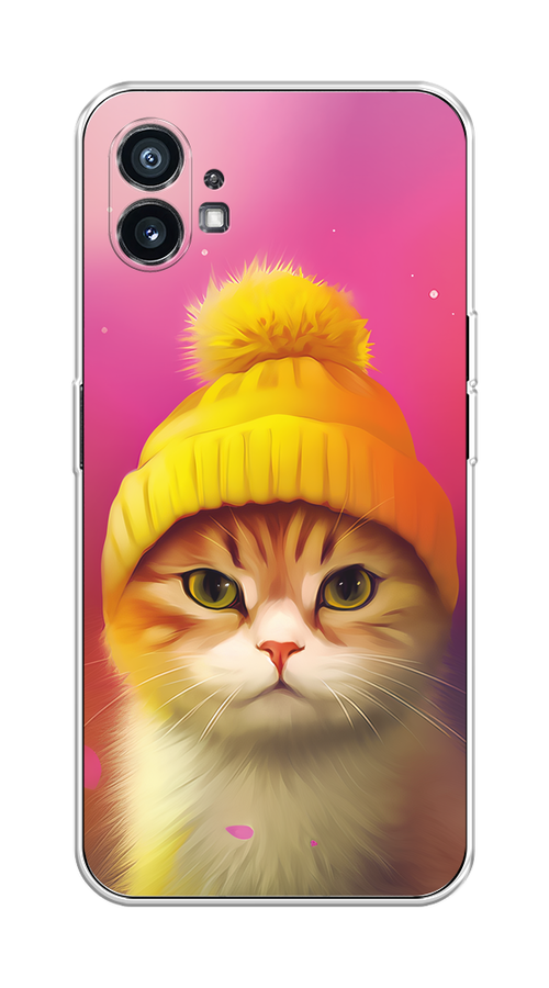 

Чехол Homey на Nothing Phone (1) "Котик в шапочке", Розовый;желтый;бежевый, 3300150-1