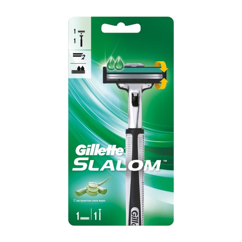 Мужская бритва Gillette Slalom с 1 сменной кассетой pearlmax бритва со сменной кассетой confidence flexible 1