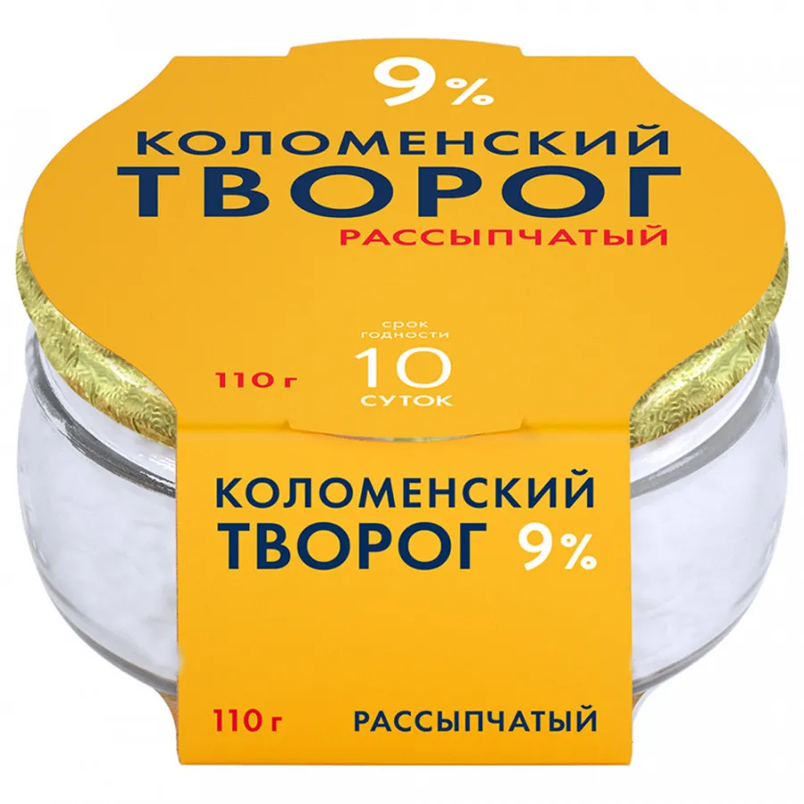 фото Творог коломенский рассыпчатый 9% 110 г