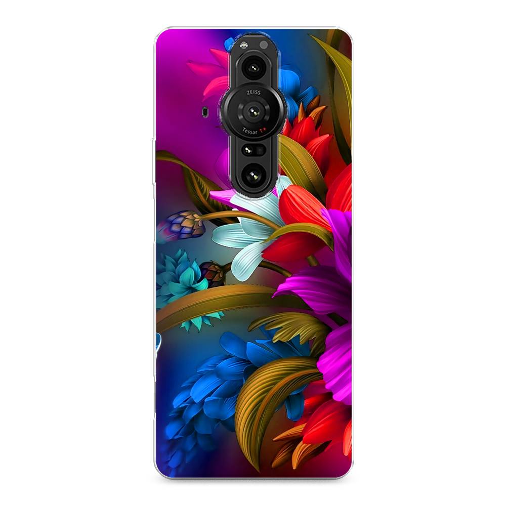 

Чехол на Sony Xperia Pro-I "Фантастические цветы", Фиолетовый;красный;синий, 55050-2