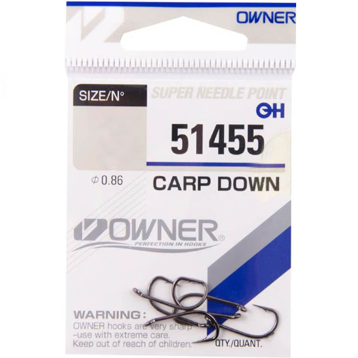 Рыболовные крючки Owner Carp Down №6, 6 шт