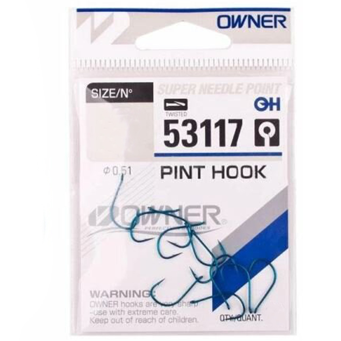 Рыболовные крючки Owner Pint Hook Blue №12, 13 шт