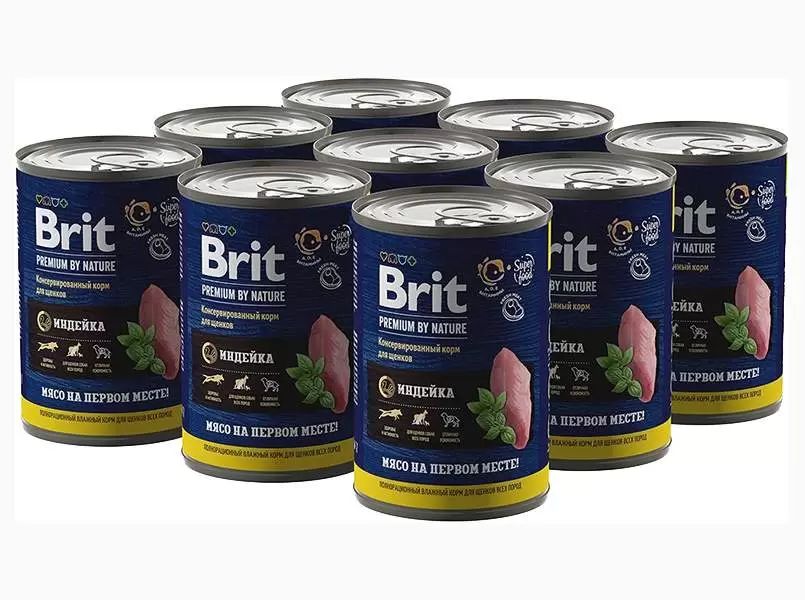 

Консервы для щенков BRIT PREMIUM BY NATURE DOG с индейкой, 9шт по 410г