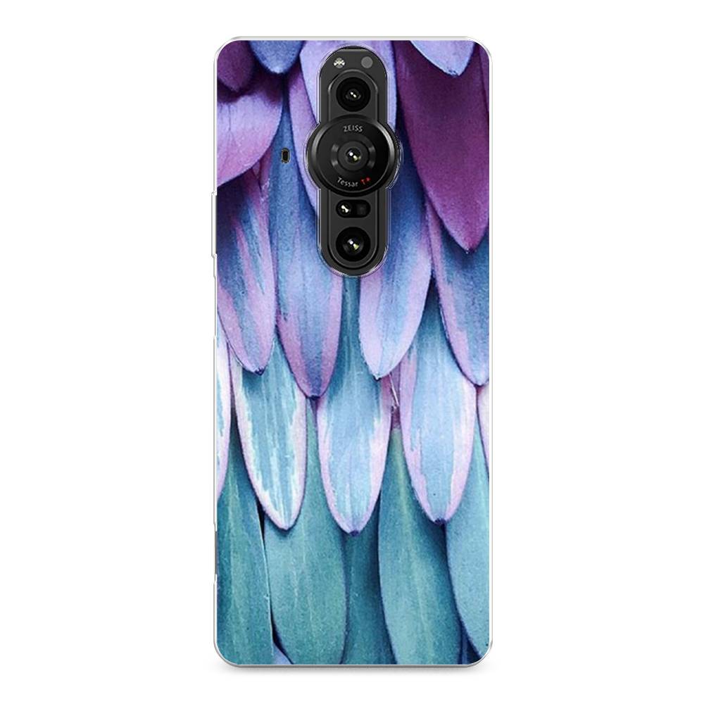 

Чехол на Sony Xperia Pro-I "Синее перо", Фиолетовый;голубой, 55050-3