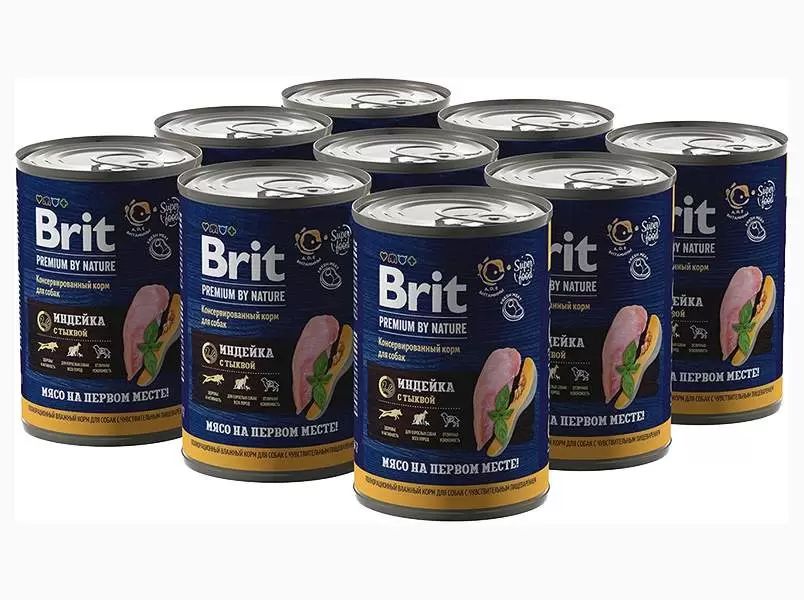 

Консервы для собак BRIT PREMIUM BY NATURE DOG с индейкой и тыквой, 9шт по 410г