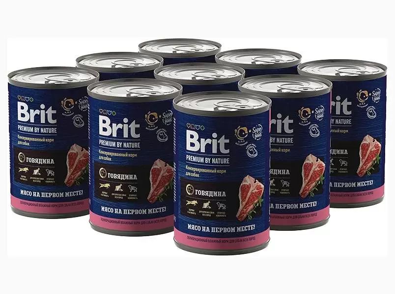 Консервы для собак BRIT PREMIUM BY NATURE DOG с говядиной, 9шт по 410г