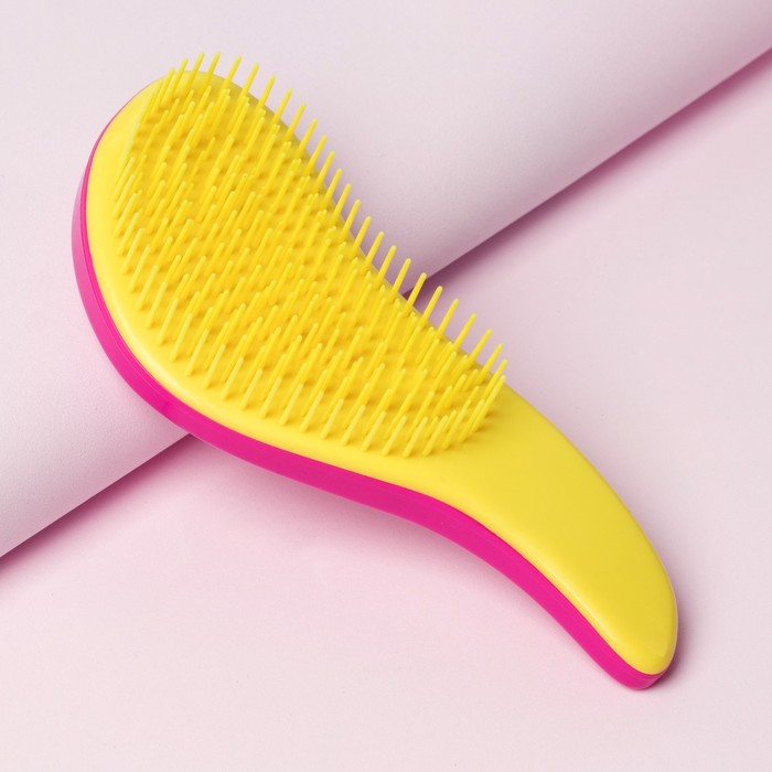 Расчёска массажная, 6x14,5 см, цвет розовый/жёлтый музыкальный брелок смешарики звук жёлтый
