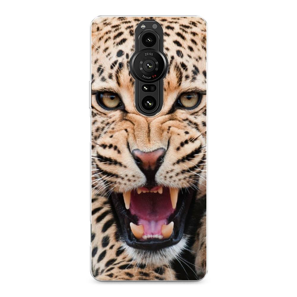 

Чехол на Sony Xperia Pro-I "Леопард 3d", Бежевый;черный, 55050-6