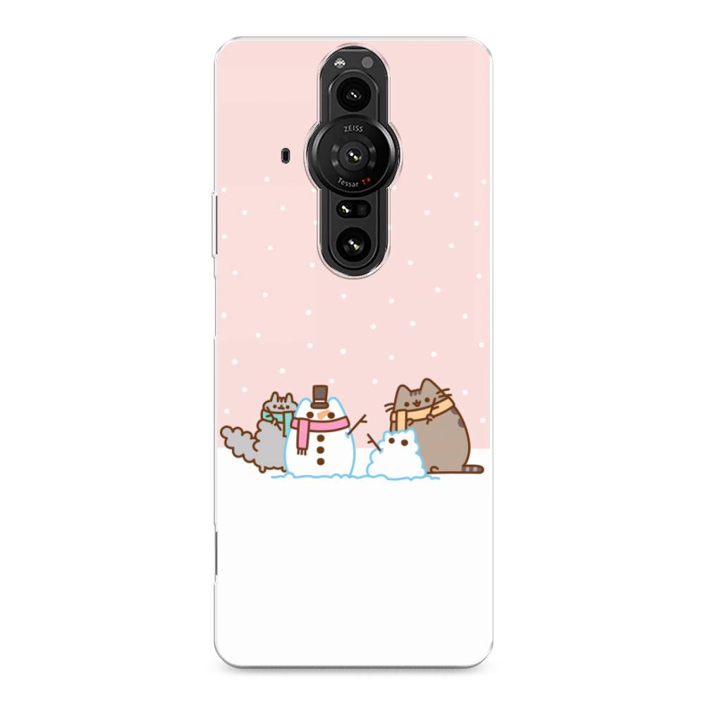 

Чехол на Sony Xperia Pro-I "Котики в снегу", Розовый;белый;серый, 55050-5