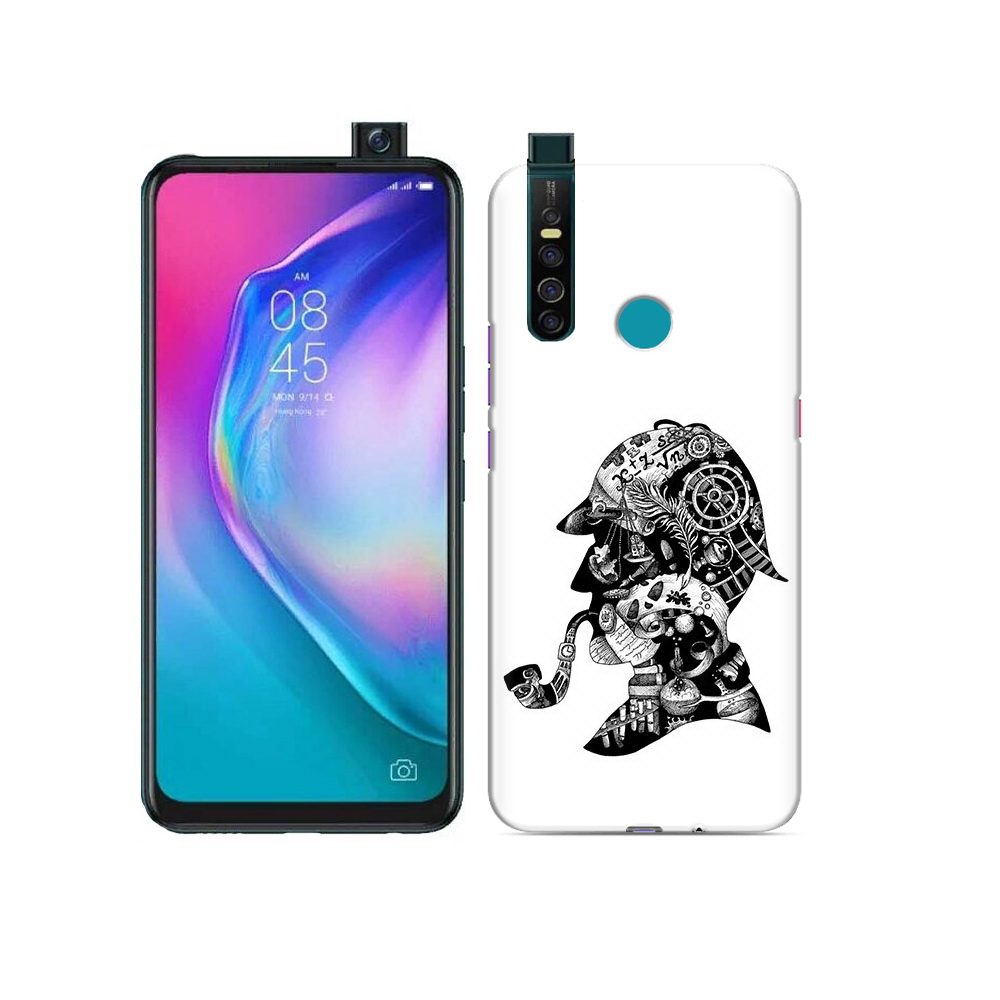 

Чехол MyPads Tocco для Tecno Camon 15 Pro мужчина с трубкой абстракция, Прозрачный, Tocco