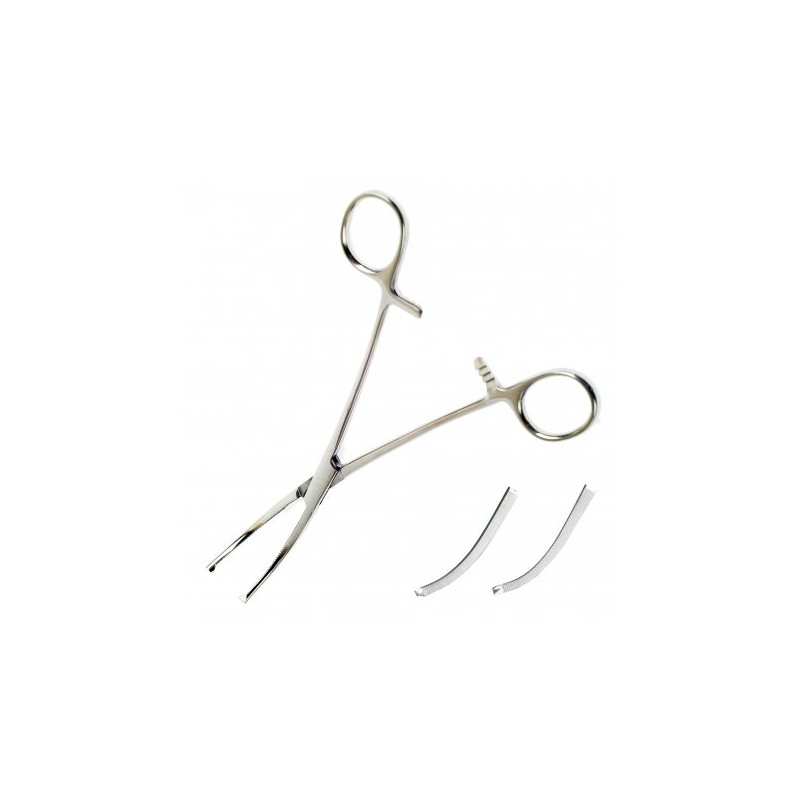 Зажим Decoromir ВЗ-3-21-1 кровоостанавливающий 1х2 зубый зубчатый изогнутый №1 140мм, 2 шт