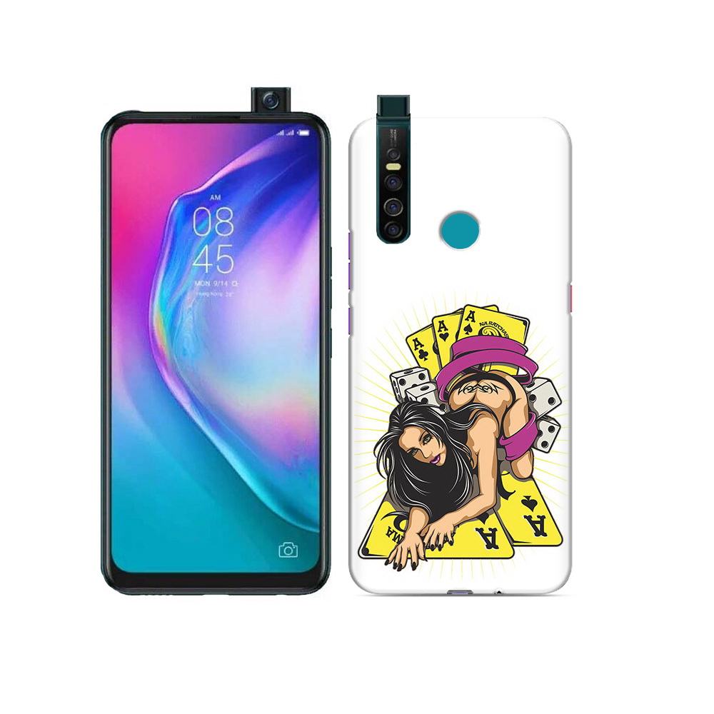 

Чехол MyPads Tocco для Tecno Camon 15 Pro нарисованная девушка с игровыми картами, Прозрачный, Tocco