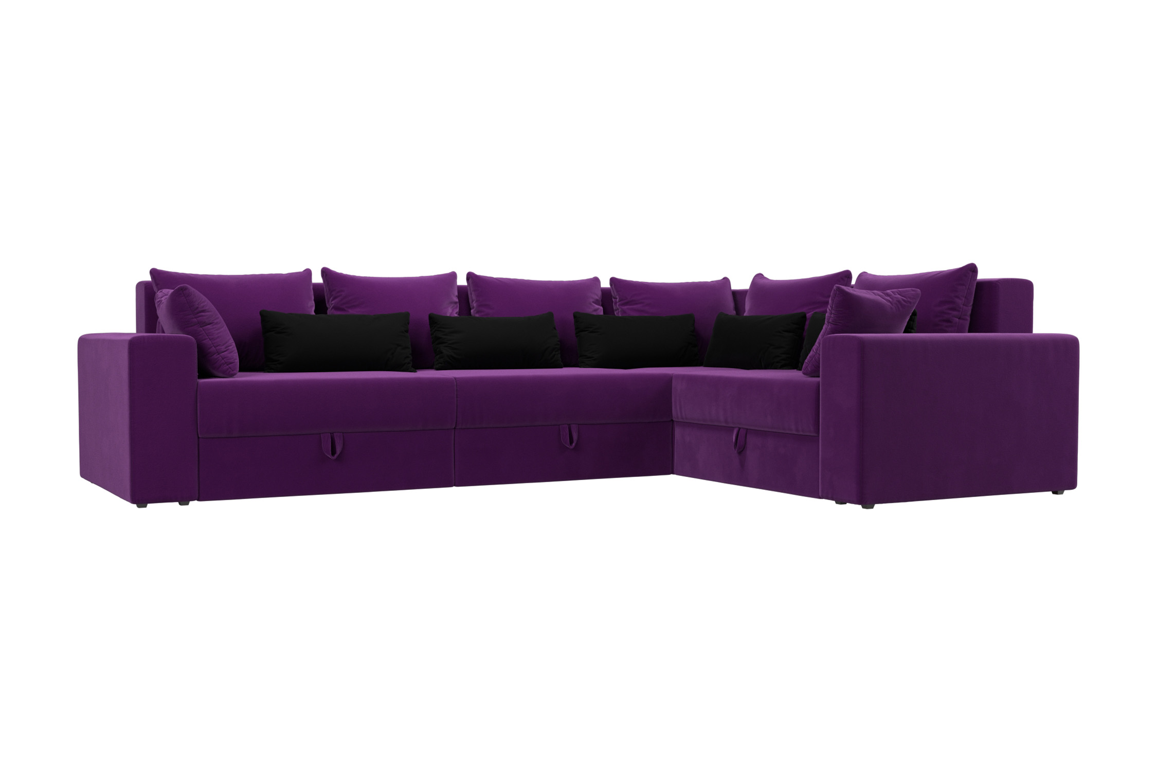 

Диван угловой НОНТОН Майами Long, 335x230x90 см, фиолетовый / черный, Майами Лонг