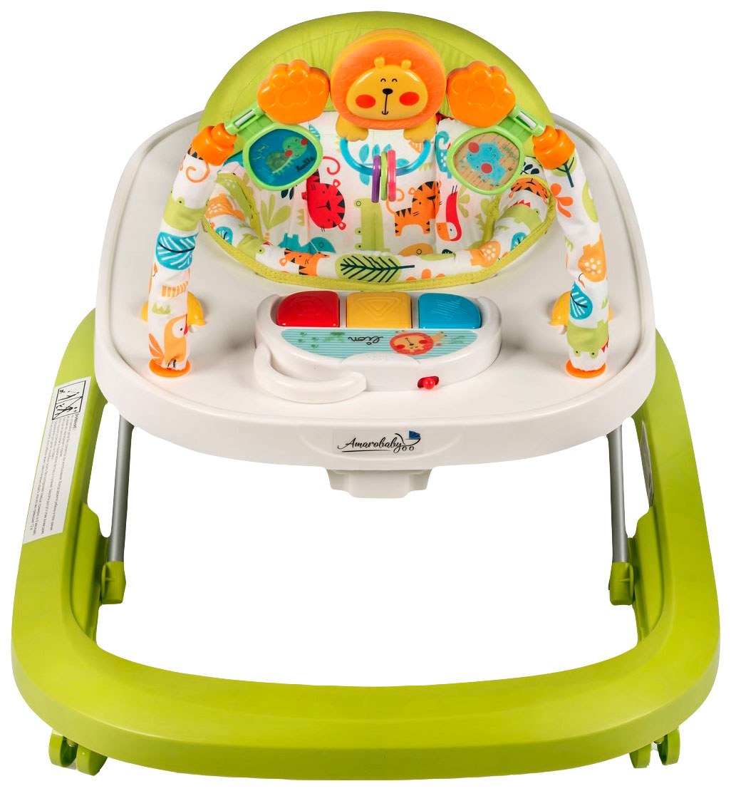 фото Ходунки детские с электронной игровой панелью amarobaby walking baby green (зеленый)