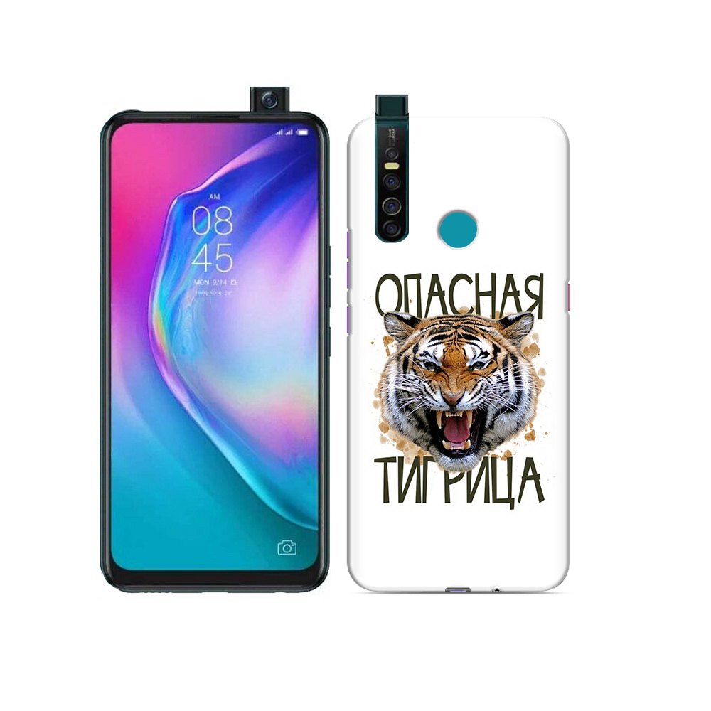 Чехол MyPads Tocco для Tecno Camon 15 Pro опасная тигрица