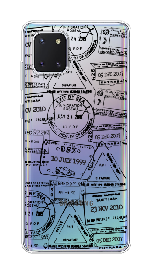 

Чехол на Samsung Galaxy Note 10 Lite "Visa stamps 2", Белый;черный;серый, 29150-2