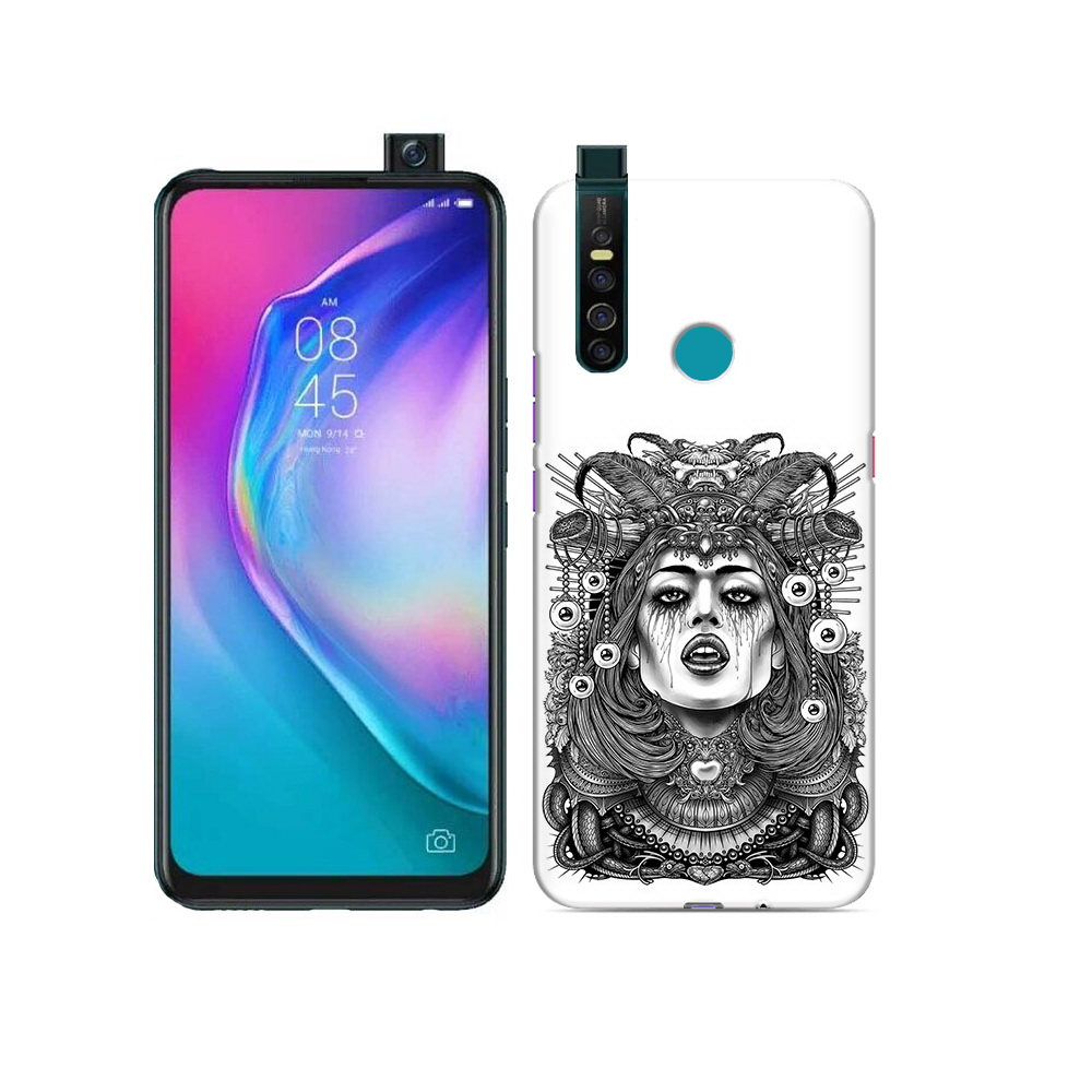 

Чехол MyPads Tocco для Tecno Camon 15 Pro портрет девушки черно белый, Прозрачный, Tocco