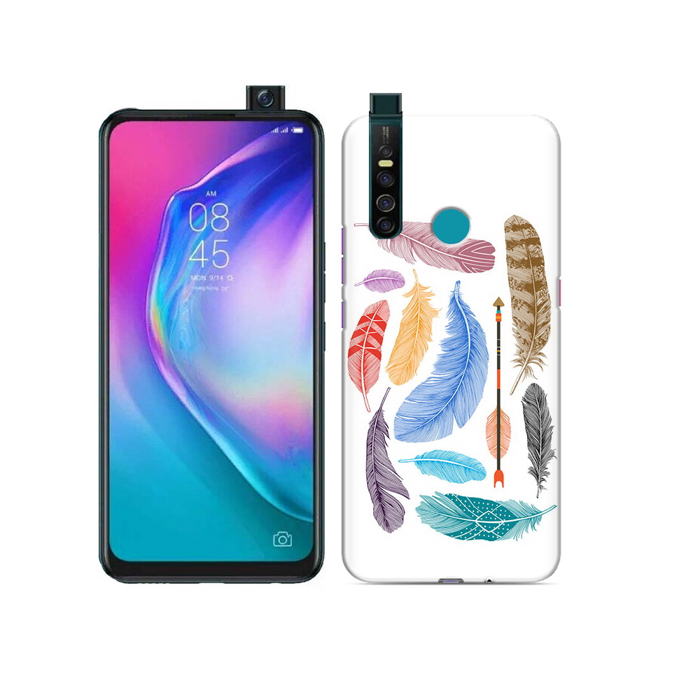 

Чехол MyPads Tocco для Tecno Camon 15 Pro разноцветные перья, Прозрачный, Tocco