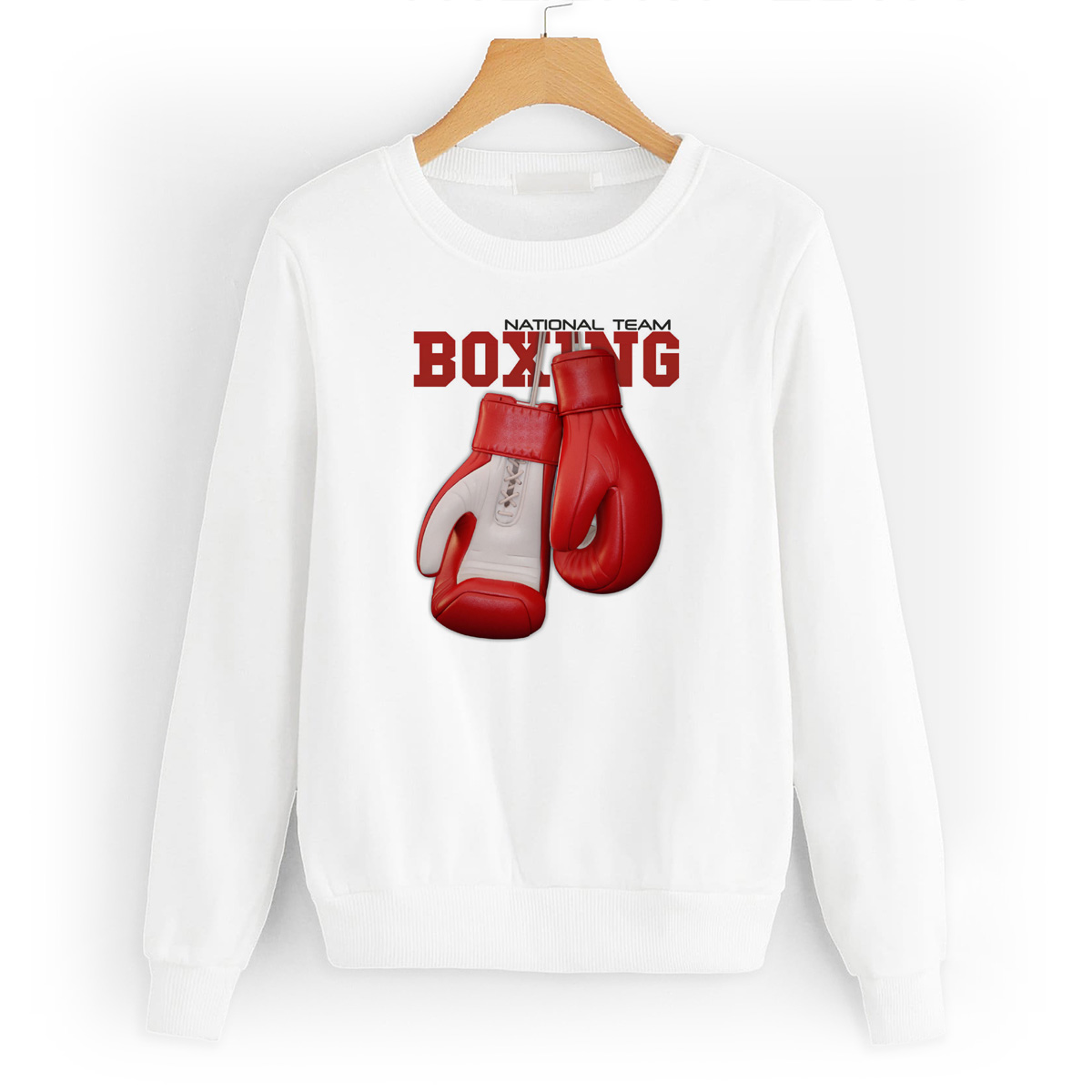 

Свитшот белый CoolPodarok National team boxing. Бокс, 8W015516