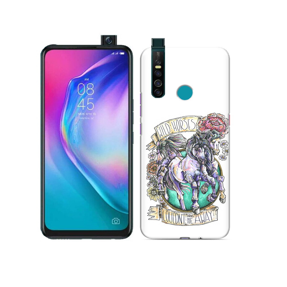 

Чехол MyPads Tocco для Tecno Camon 15 Pro рисунок коней в цветах, Прозрачный, Tocco