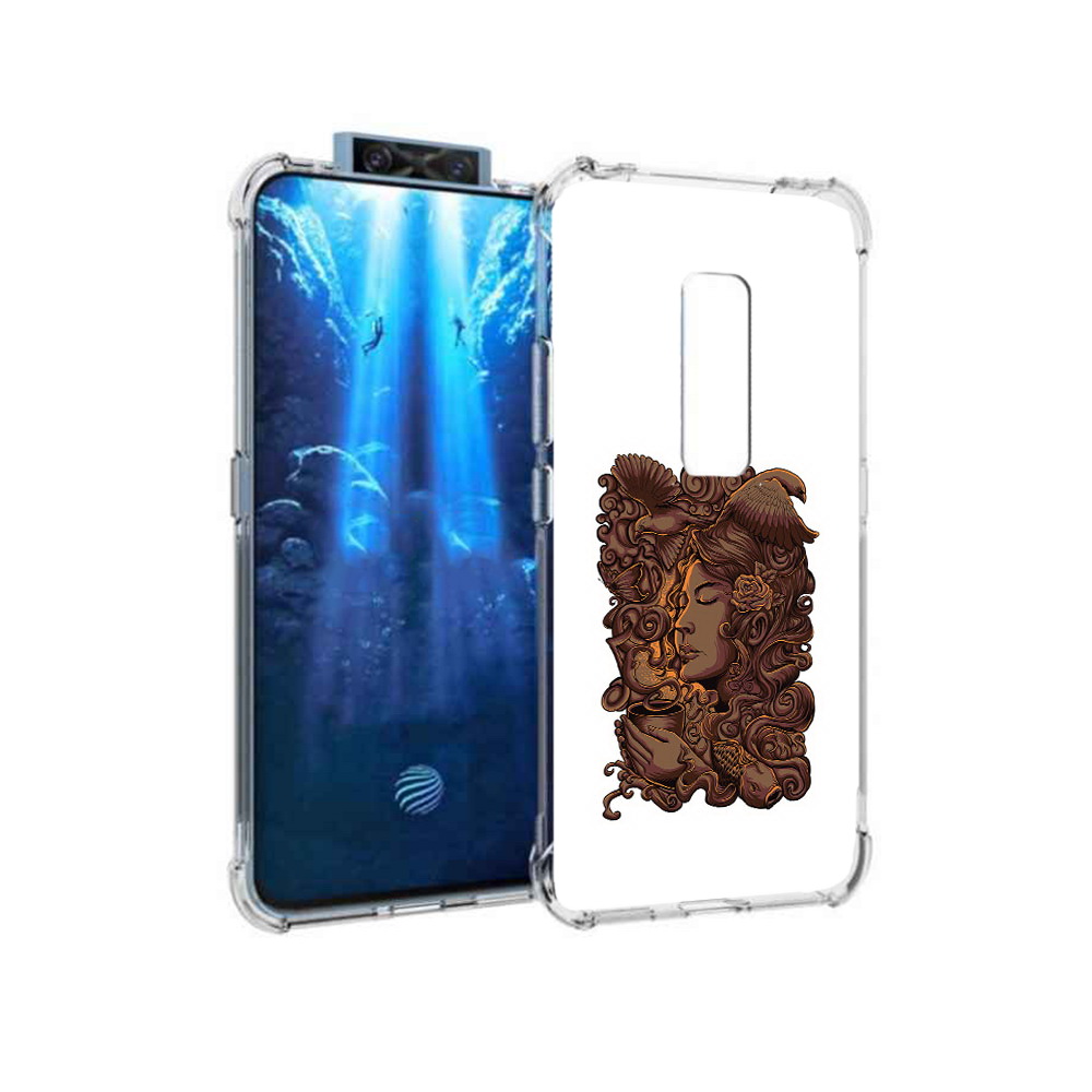 

Чехол MyPads Tocco для Vivo V17 Pro девушка с длинными волосами абстракция, Прозрачный, Tocco