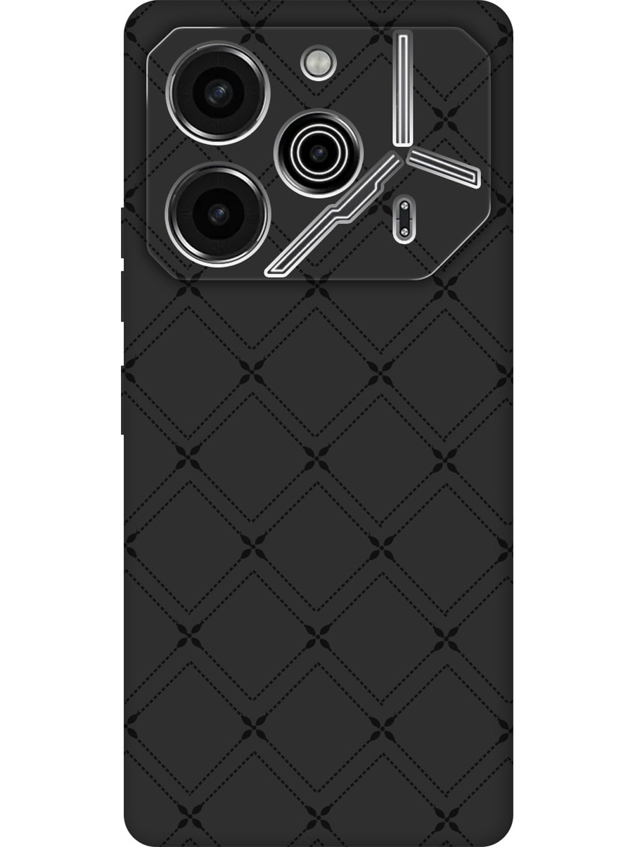 

Силиконовый чехол на Tecno Pova 6 Pro с принтом "Стильные линии" матовый черный, 781971032