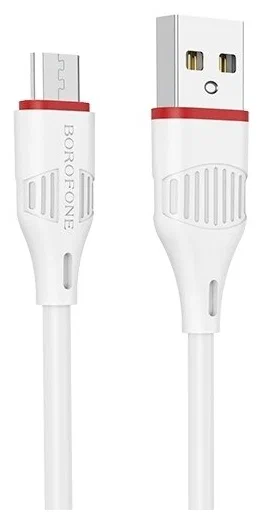 

Кабель Borofone BX17, micro USB - USB, 2,4 А, 1 м, белый