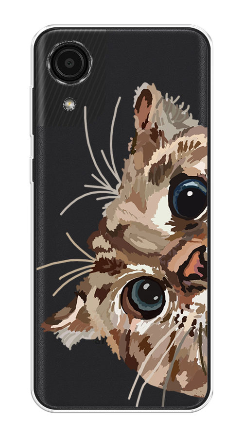 

Чехол на Samsung Galaxy A03 Core "Любопытный кот", Коричневый;синий;черный, 2104750-1