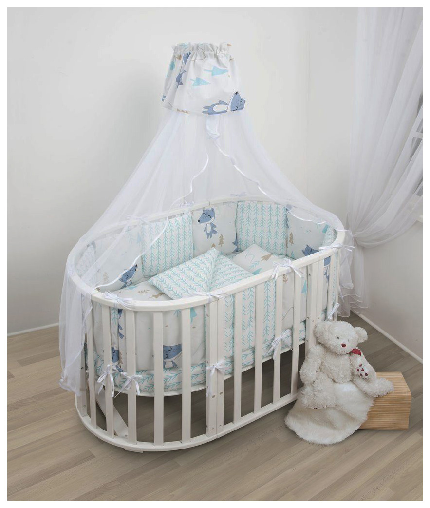 

Комплект в кроватку 19 предметов (7+12 бортиков) AmaroBaby В ЛЕСУ
