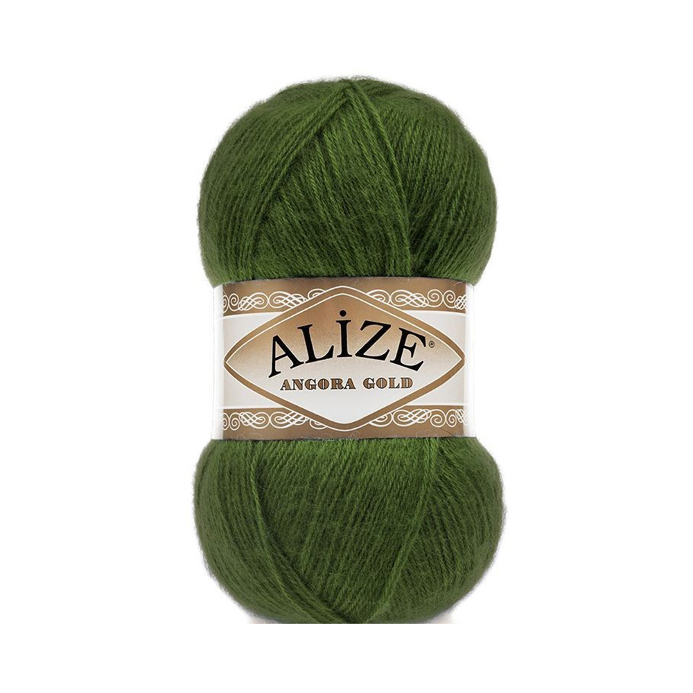 

Пряжа ALIZE Angora Gold цвет 118 зеленая трава 5 мотков