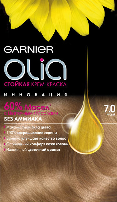 

Краска для волос без аммиака Garnier Olia, тон №7.0 Русый