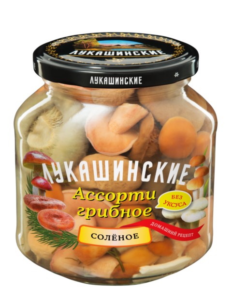 

Ассорти грибное Лукашинские соленое 340г