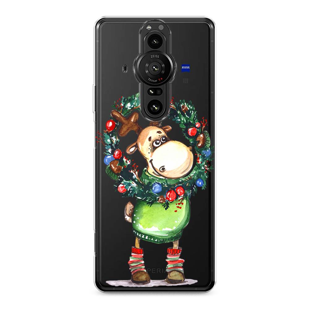 

Чехол на Sony Xperia Pro-I "Олень с новогодним венком", 55050-4