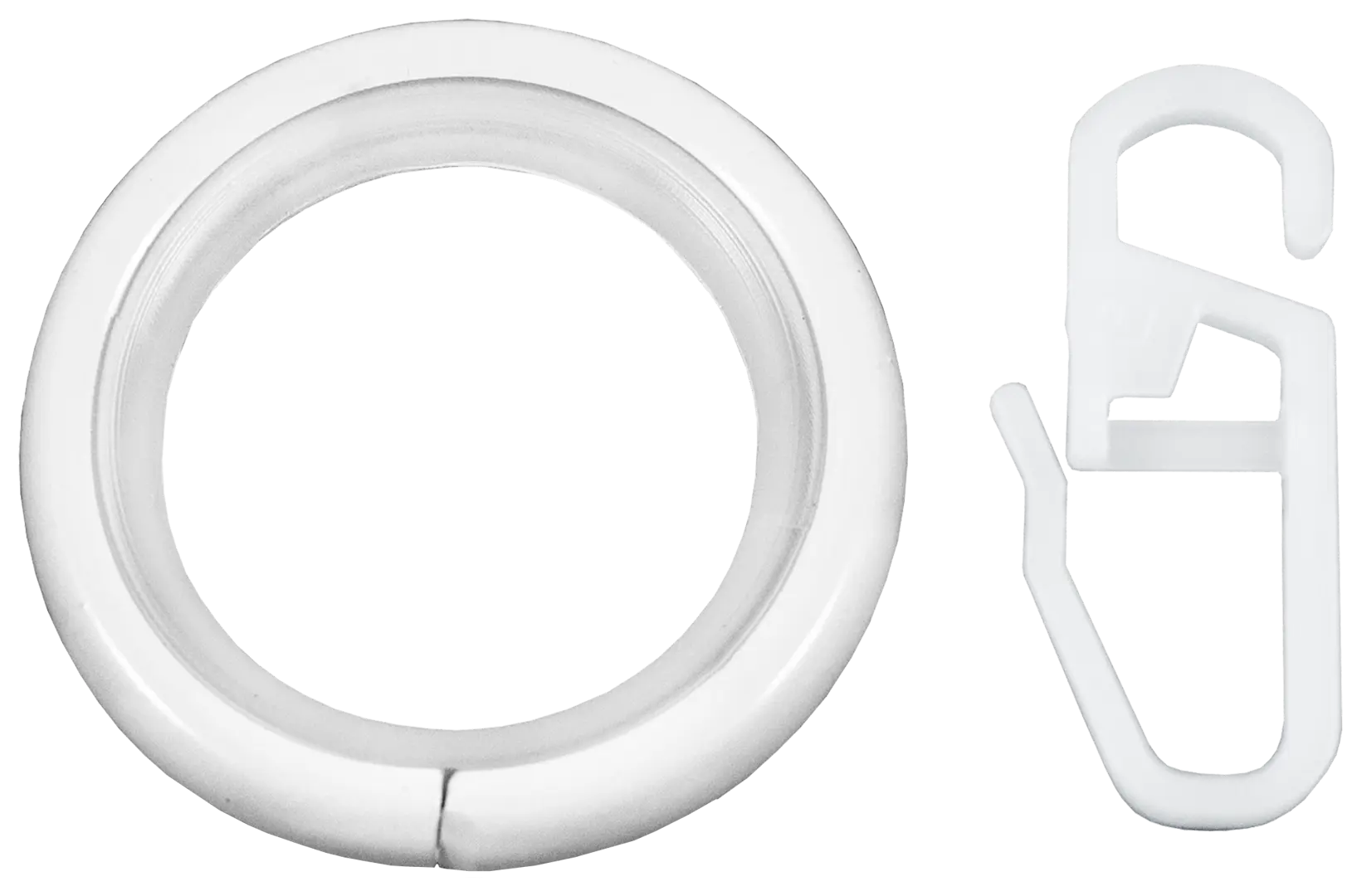 Кольцо с крючком металл цвет белый глянец, 2 см, 10 шт.