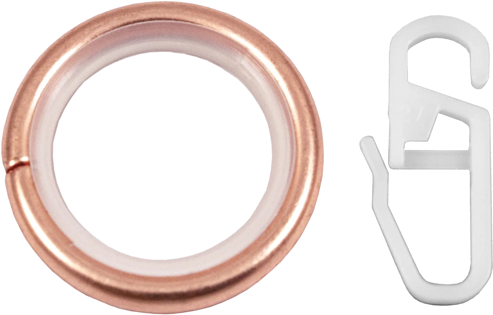 Кольцо с крючком металл цвет медь, 2 см, 10 шт. косметичка дорожная 2 отдела на молниях с крючком серый