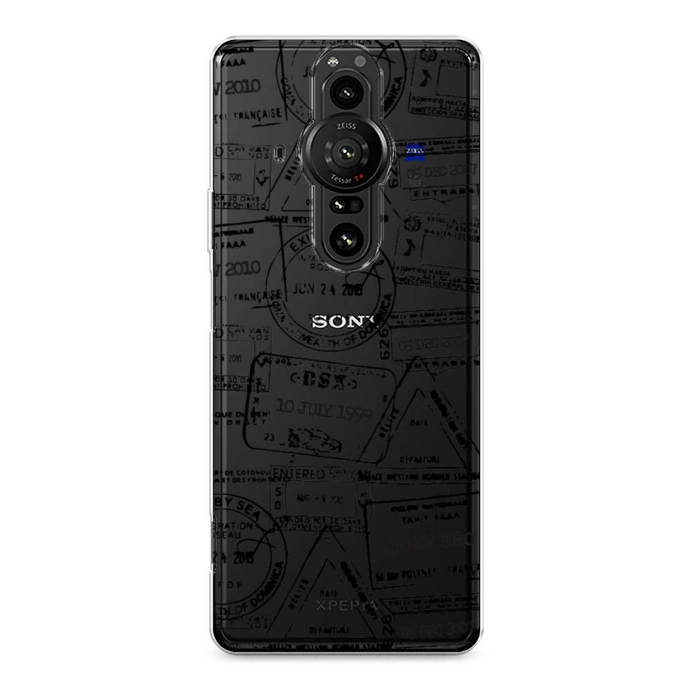 

Чехол на Sony Xperia Pro-I "Visa stamps 2", Белый;черный;серый, 55050-2