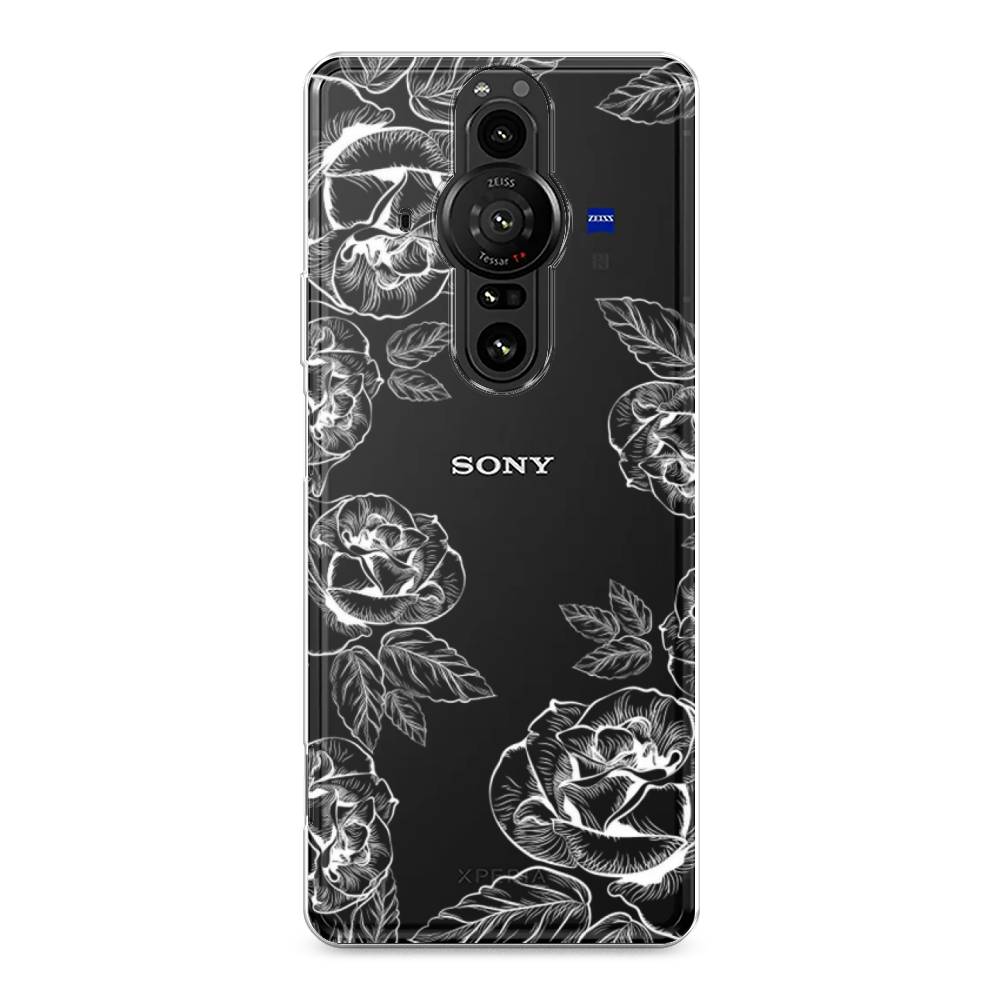 

Чехол на Sony Xperia Pro-I "Розы графика", Черный;серый, 55050-2